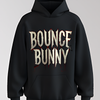 Bounce Bunny Horror Hoodie – Oversized Black Streetwear with Front & Back Print