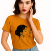 Woman & Butterfly' Elegant Graphic T-shirt